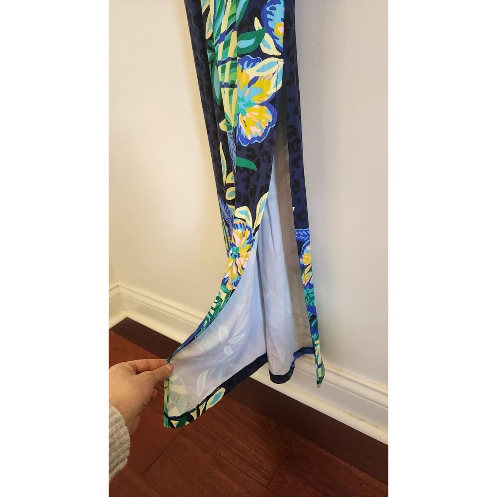 Lilly Pulitzer Orla Maxi Dress Navy & Blue Tropical Floral Halter XXS Resort NWT - Picture 5 of 13